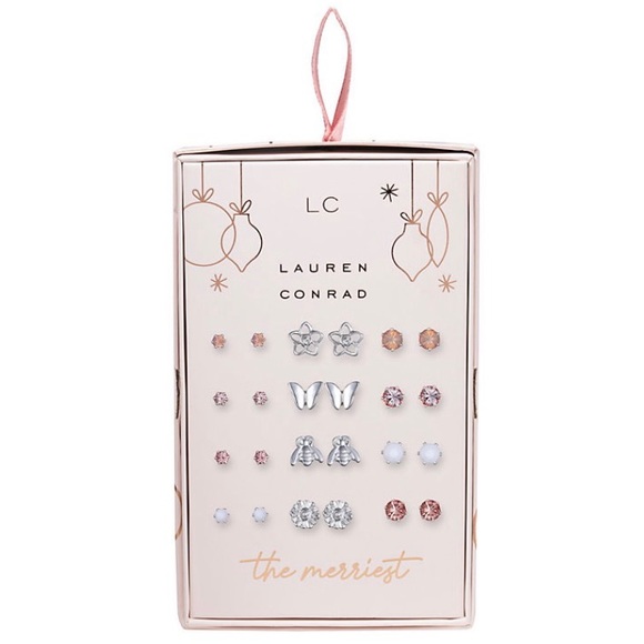 LC Lauren Conrad Bee Butterfly Nickel Free Stud Earrings - 12 Pairs Earring Set - Picture 2 of 4